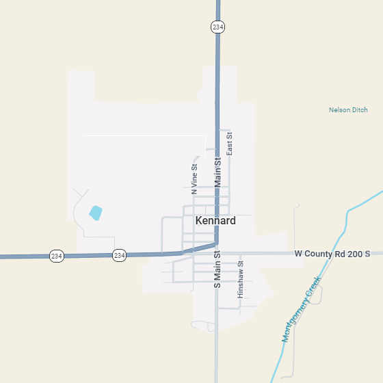 Static map of Kennard, Indiana 47351